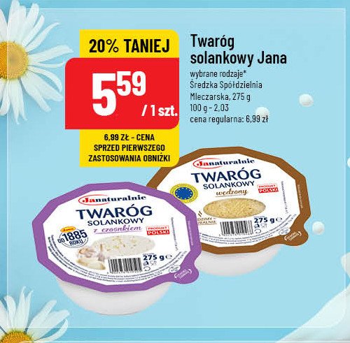 Twaróg solankowy z czosnkiem Janaturalnie promocja