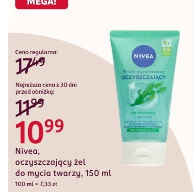 Żel do mycia twarzy Nivea, oczyszczający promocja w Rossmann
