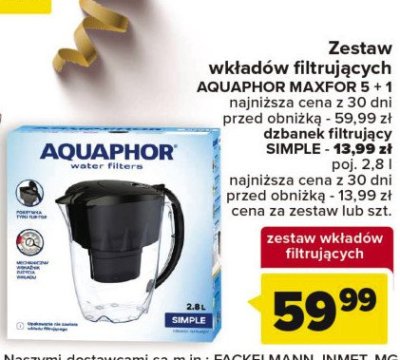 Dzbanek filtruj膮cy simple 2.8 l czarny Aquaphor promocja