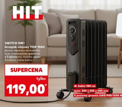 Grzejnik olejowy TOR 1500 promocja w Kaufland