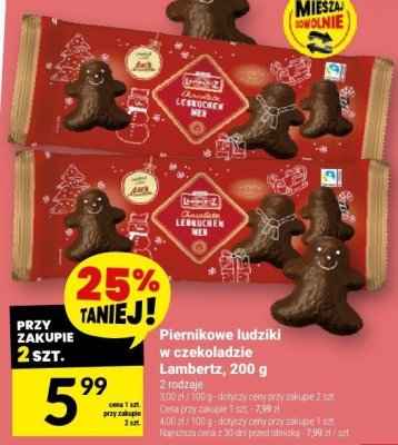Piernikowe ludziki w czekoladzie Lambertz, 200 g promocja w Twój Market