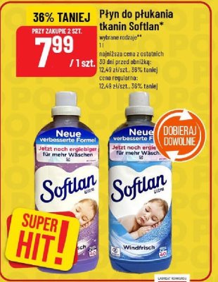 Płyn do płukania tkanin Softlan wybrane rodzaje promocja w POLOmarket