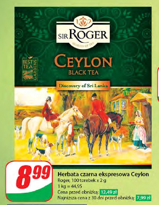 Herbata ceylon black tea Sir roger promocja