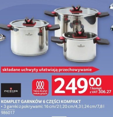 Komplet garnków 6 części Kompakt Zwieger promocja w Selgros