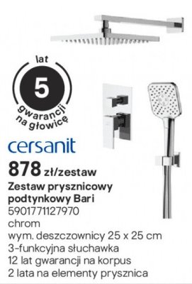 Zestaw prysznicowy podtynkowy Bari chrom promocja w Castorama