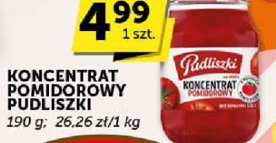Koncentrat pomidorowy Pudliszki 190 g promocja w ABC