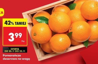 Pomarańcze deserowe na wagę promocja w Biedronka