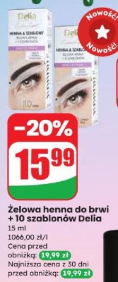 Żelowa henna do brwi + 10 szablonów Delia promocja w Dino