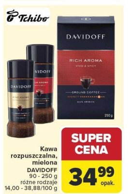 Kawa rozpuszczalna mielona Davidoff Rich Aroma Cafe 90-250g różne rodzaje promocja w Carrefour Market