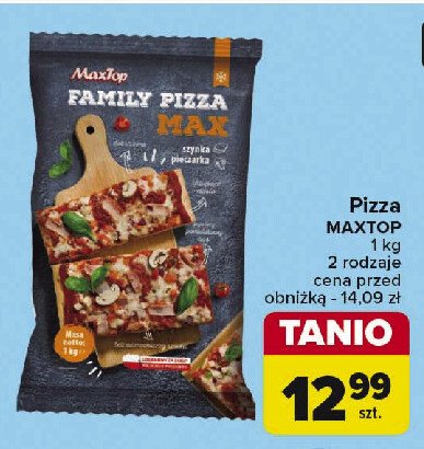 Pizza z szynką i pieczarkami Maxtop promocja