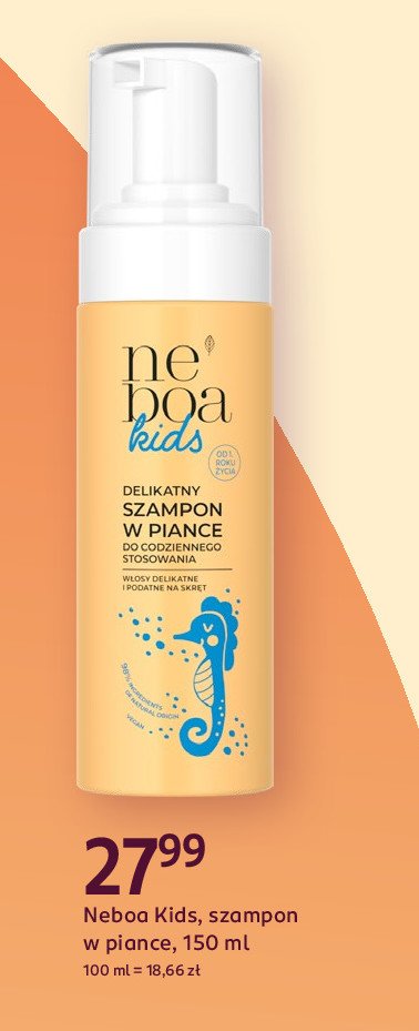 Szampon w piance delikatny do codziennego stosowania Neboa kids promocja