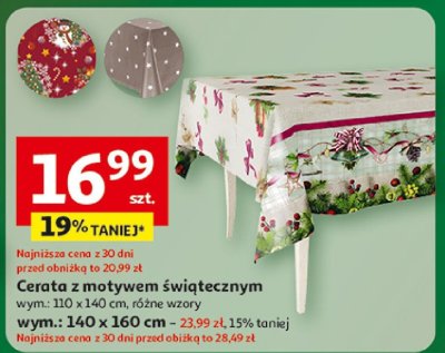 Cerata z motywem świątecznym wym.: 140 x 160 cm promocja w Auchan