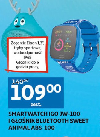 Smartwatch igo jw-100 + g艂o艣nik sweet animal abs-100 Forever promocja