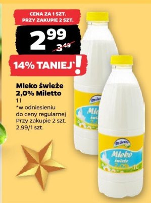Mleko świeże 2-3% Miletto promocja w Netto