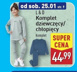 Komple dziewczęcy 122/128-158-164 L&d promocja w Aldi