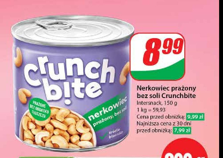 Nerkowce prażone bez soli Crunch bite promocja