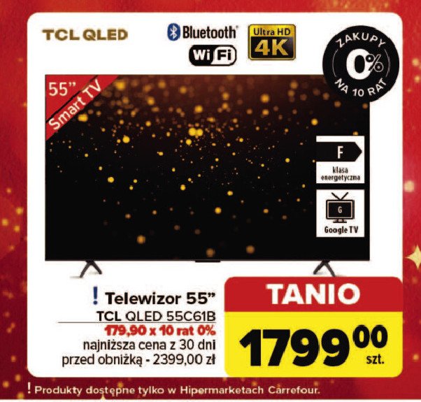 Telewizor qled 50c61b Tcl promocja w Carrefour Market