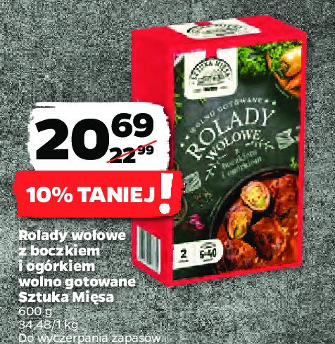 Rolady wo艂owe z boczkiem i og贸rkiem wolno gotowane SZTUKA MI臉SA NETTO promocja