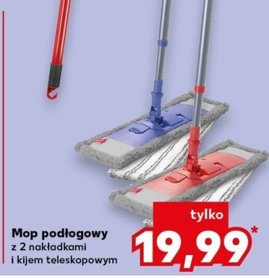 Mop podłogowy z 2 nakładkami i kijem teleskopowym promocja w Kaufland