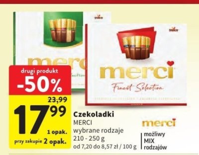 Czekoladki MERCI Finest Selection wybrane rodzaje promocja w Intermarche