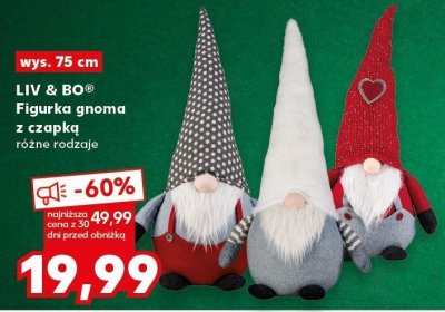 Figurka gnoma z czapką różne rodzaje wys. 75 cm promocja w Kaufland