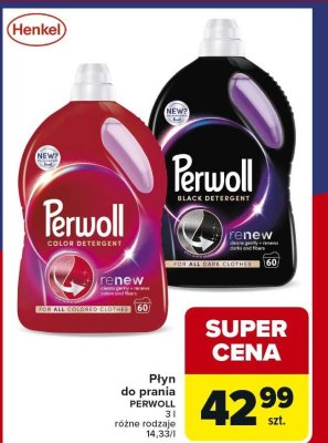 Płyn do prania PERWOLL Color, Black 3 l różne rodzaje promocja w Carrefour Market