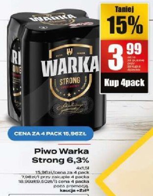 Piwo Warka Strong 6,3% promocja w Supeco