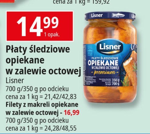 Filety opiekane z makreli Lisner promocja