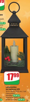 Latarenka ze świecą LED 10,5x10,5x23,5 cm promocja w Dino