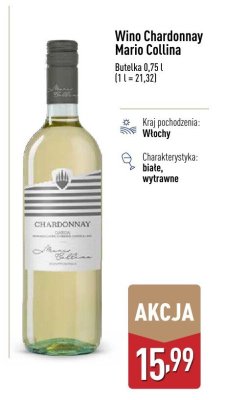 Wino Chardonnay Mario Collina promocja w Aldi