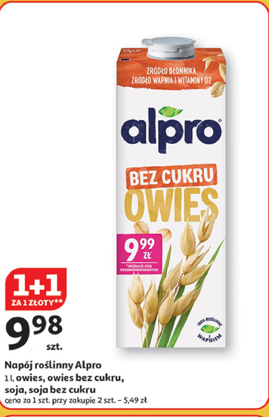 Napój sojowy bez cukru Alpro soya promocja w Auchan