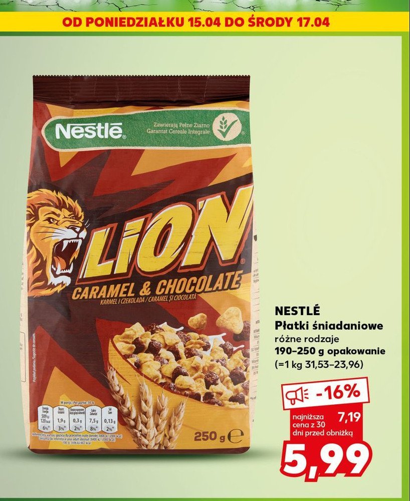 Płatki śniadaniowe Nestle lion promocja