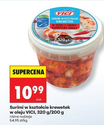 Surimi w kształcie krewetek w oleju promocja w Biedronka