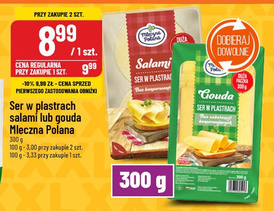 Ser salami Mleczna polana promocja