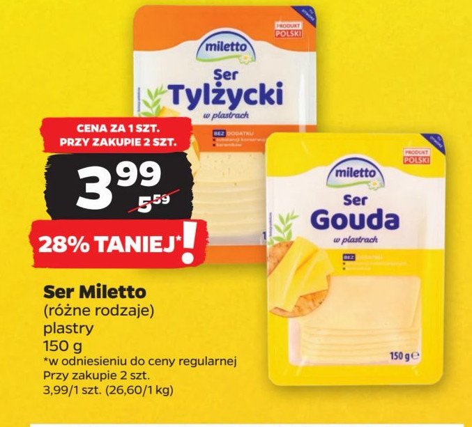 Ser tylżycki plastry Miletto promocja