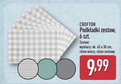 Podkładki zestaw 6 szt. CROFTON zestaw wymiar: ok. 45 x 30 cm; różne wzory; różne zestawy promocja w Aldi