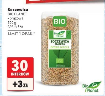 Soczewica brązowa BIO PLANET promocja w Intermarche