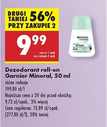 Dezodorant black white Garnier mineral invisible promocja w Biedronka