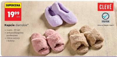 Kapcie damskie CLEVÉ promocja w Biedronka