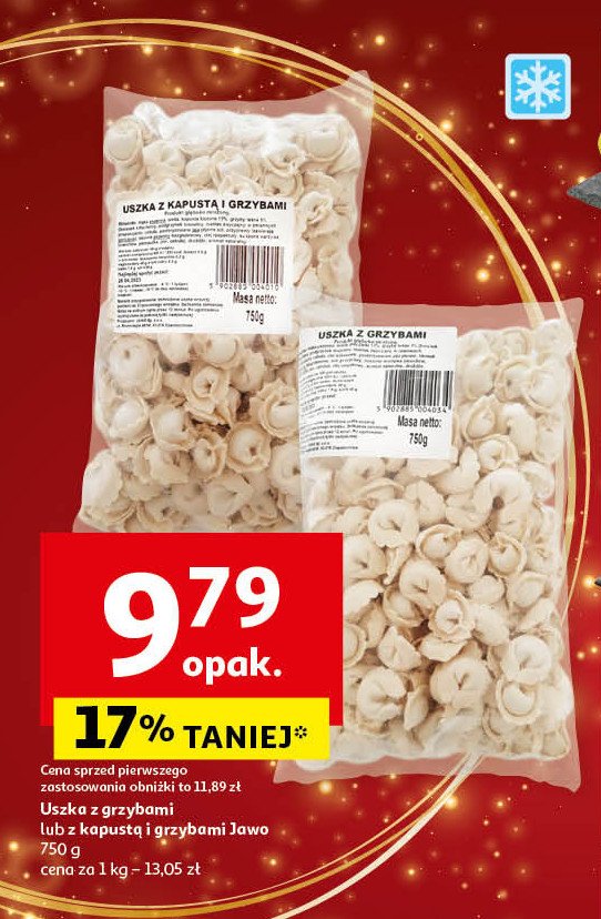 Uszka z kapusta i grzybami Jawo promocja w Auchan