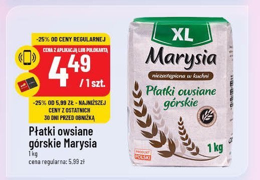 Płatki owsiane górskie Marysia promocja