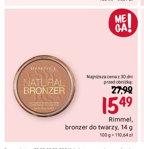 Bronzer do twarzy nr 026 Rimmel natural bronzer promocja