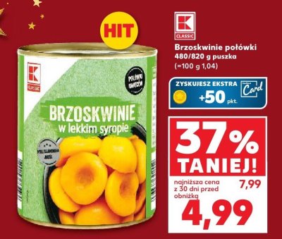 Brzoskwinie połówki w lekkim syropie  promocja w Kaufland