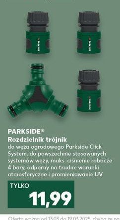 Zestaw podłączeniowy do węży Parkside promocja w Kaufland