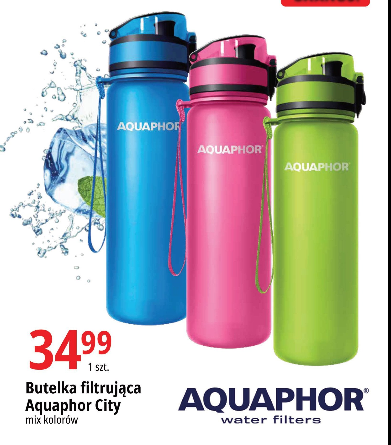 Butelka filtrująca city 500 ml różowa Aquaphor promocja
