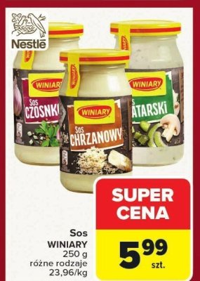Sos WINIARY czosnkowy 250g promocja w Carrefour Market