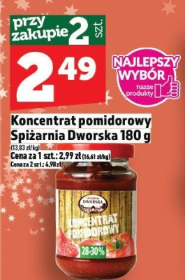Koncentrat pomidorowy Spiżarnia Dworska 180g promocja w TOPAZ