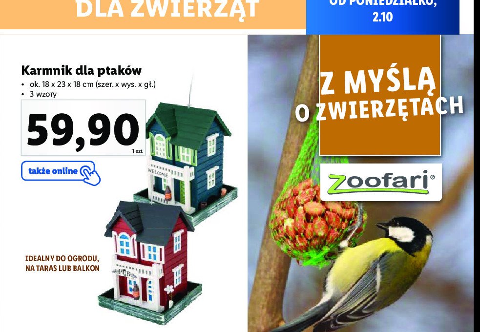 Karmnik dla ptaków Zoofari promocja