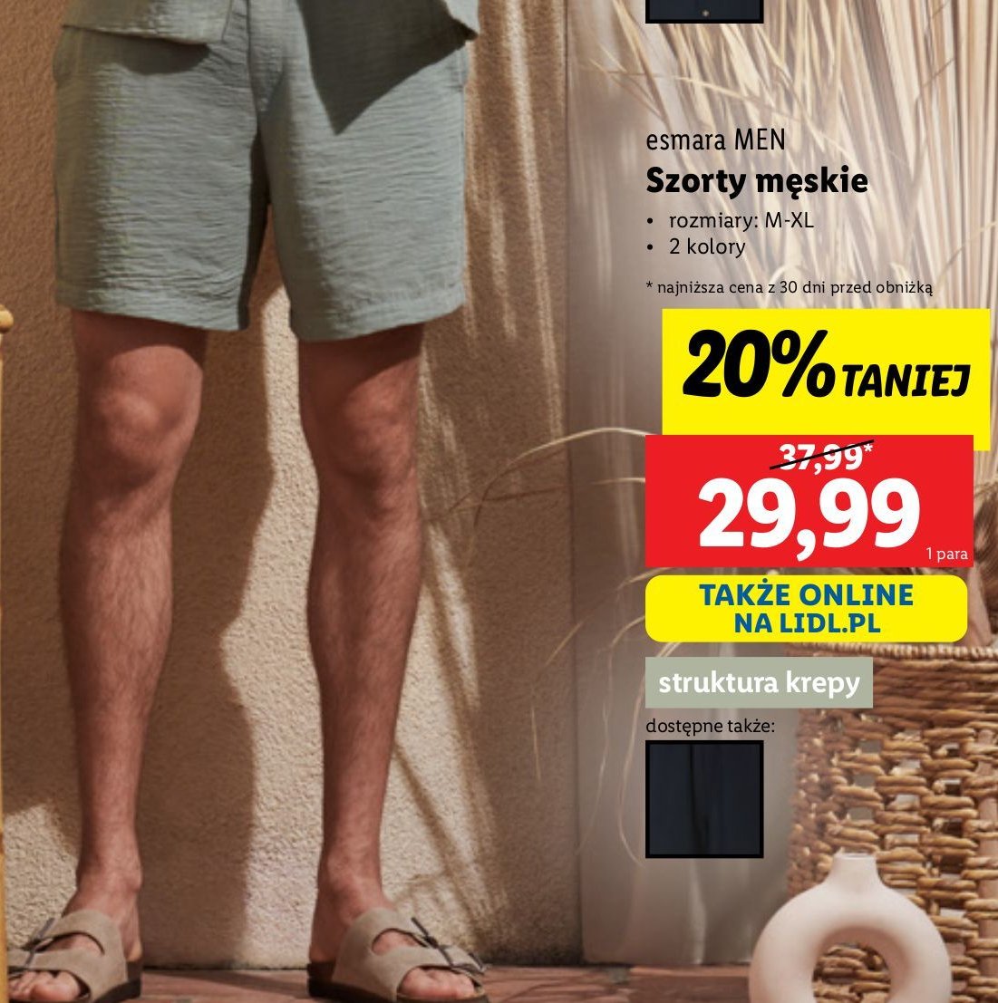 Szorty męskie m-xl Esmara promocja w Lidl