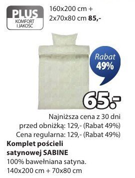 Komplet pościeli satynowej SABINE promocja w Jysk